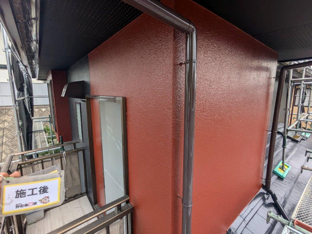 熊本県菊陽町外壁塗装、屋根塗装外壁と付帯部が仕上がりました。